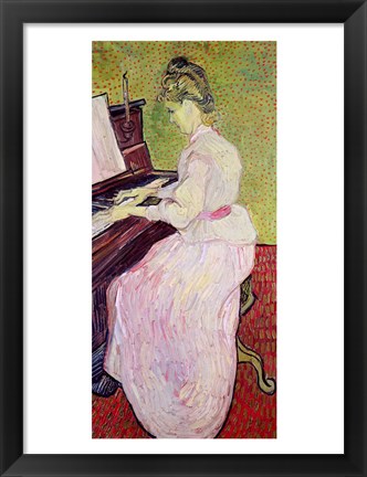 Framed Marguerite Gachet at the Piano, 1890 Print