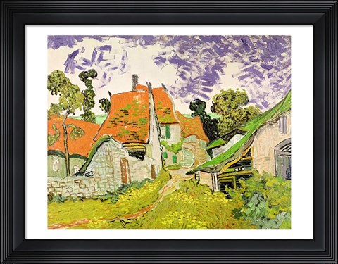 Framed Street in Auvers-sur-Oise, 1890 Print