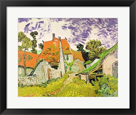 Framed Street in Auvers-sur-Oise, 1890 Print