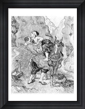 Framed Good Samaritan, after Delacroix, 1890 Print