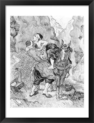 Framed Good Samaritan, after Delacroix, 1890 Print