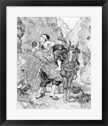 Framed Good Samaritan, after Delacroix, 1890 Print