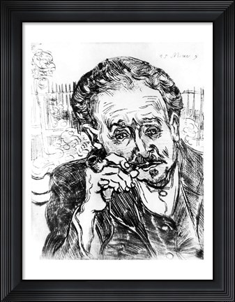 Framed Man with the Pipe, Portrait of Doctor Paul Gachet Print