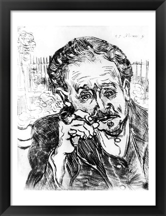 Framed Man with the Pipe, Portrait of Doctor Paul Gachet Print