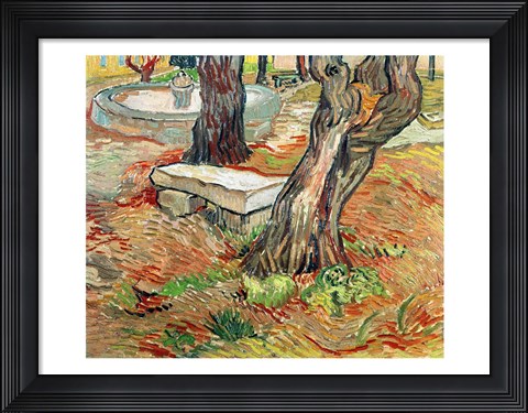 Framed Bench at Saint-Remy, 1889 Print