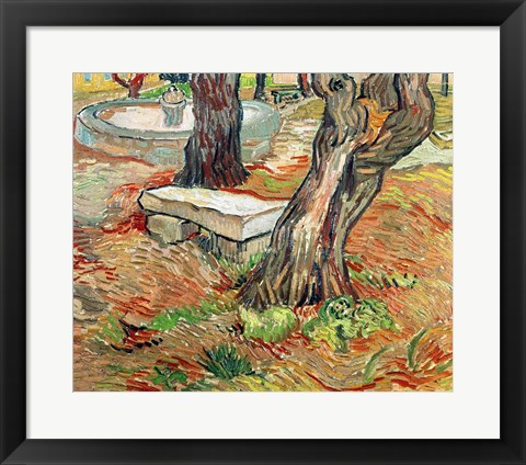 Framed Bench at Saint-Remy, 1889 Print