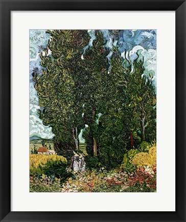 Framed Cypresses Print