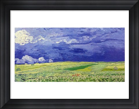 Framed Wheatfields under Thunderclouds, 1890 Print