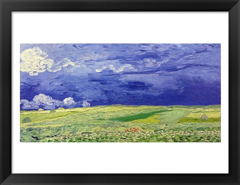 Framed Wheatfields under Thunderclouds, 1890 Print