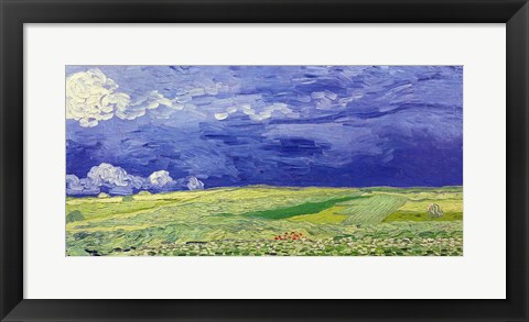 Framed Wheatfields under Thunderclouds, 1890 Print