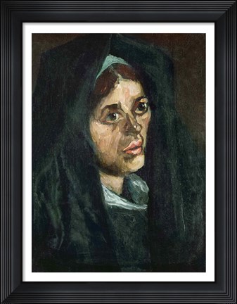 Framed Peasant with moss green shawl, c.1885 Print