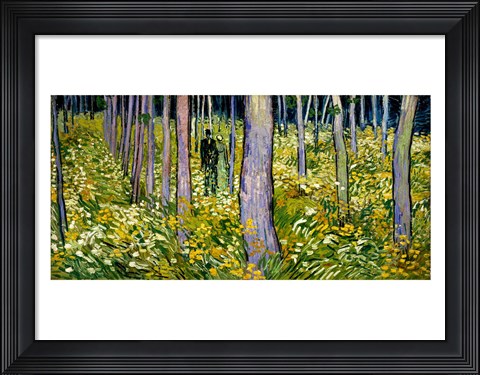 Framed Undergrowth with Two Figures, 1890 Print