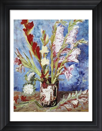 Framed Vase with Gladioli Print
