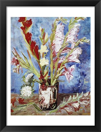 Framed Vase with Gladioli Print