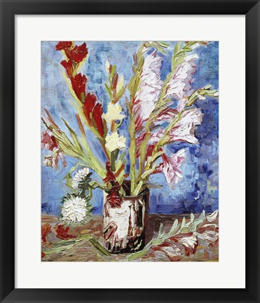 Framed Vase with Gladioli Print