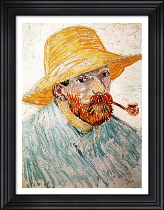 Framed Self Portrait, 1888 wearing a hat Print