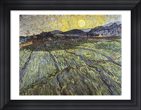 Framed Enclosed field with rising sun, 1889 Print