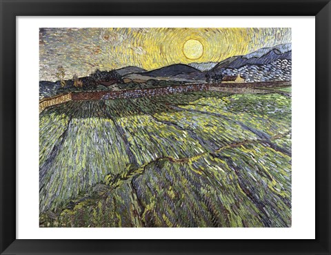 Framed Enclosed field with rising sun, 1889 Print