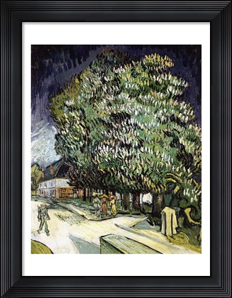 Framed Chestnut trees in Blossom, Auvers-sur-Oise, 1890 Print