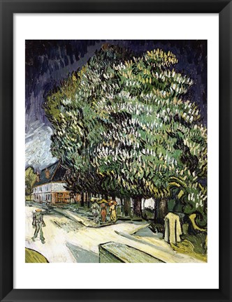 Framed Chestnut trees in Blossom, Auvers-sur-Oise, 1890 Print