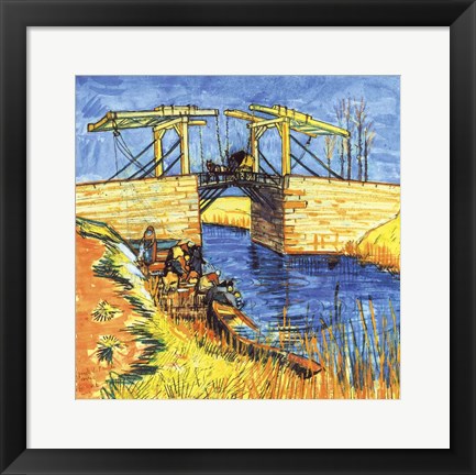 Framed Le Pont de Langlois a Arles, 1888 Print