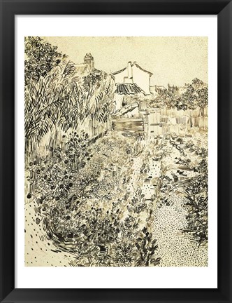 Framed Flower Garden, 1888 Print