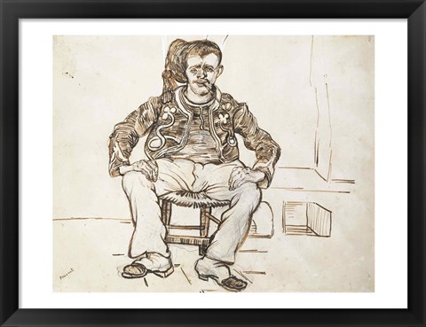 Framed Zouave, seated, 1888 Print