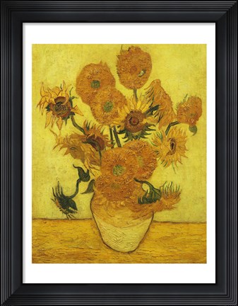 Framed Sunflowers, 1889 Print