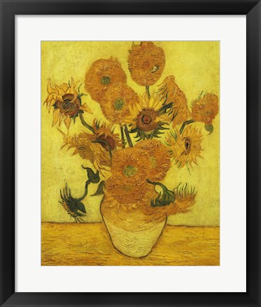 Framed Sunflowers, 1889 Print