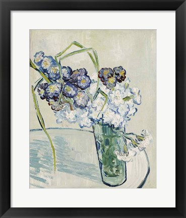 Framed Still Life, Vase of Carnations, June 1890 Print