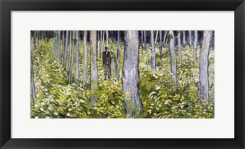 Framed Undergrowth with Two Figures, 1890 Print