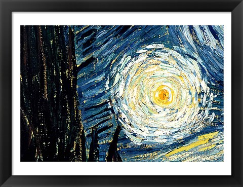 Framed Starry Night, June 1889 Detail D Print