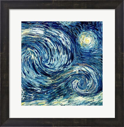Framed Starry Night, June 1889 Detail B Print
