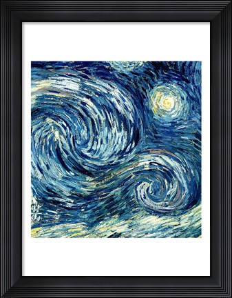 Framed Starry Night, June 1889 Detail B Print