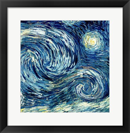 Framed Starry Night, June 1889 Detail B Print