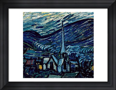 Framed Starry Night, June 1889 Detail C Print