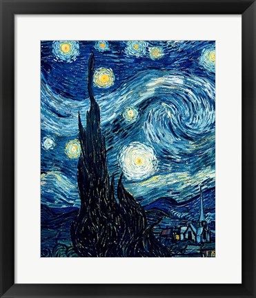 Framed Starry Night, June 1889 Detail A Print