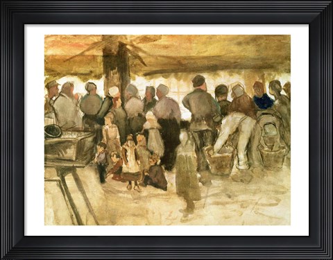 Framed Potato Market, 1882 Print