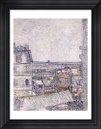 Framed View from Vincent&#39;s room in the Rue Lepic Print