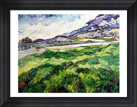 Framed Green Wheatfield behind the Asylum, 1889 Print