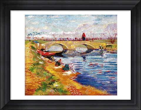 Framed Gleize Bridge over the Vigneyret Canal Print