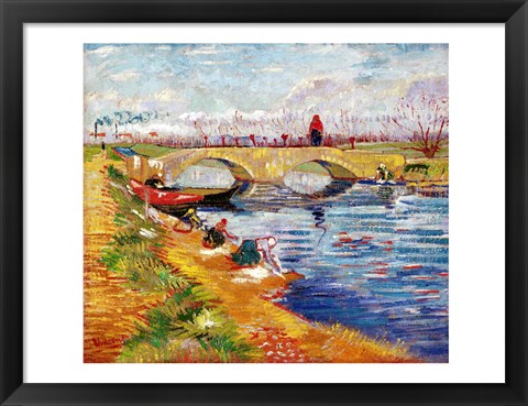 Framed Gleize Bridge over the Vigneyret Canal Print