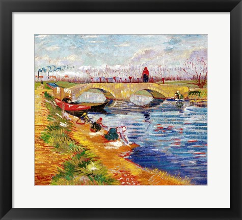 Framed Gleize Bridge over the Vigneyret Canal Print