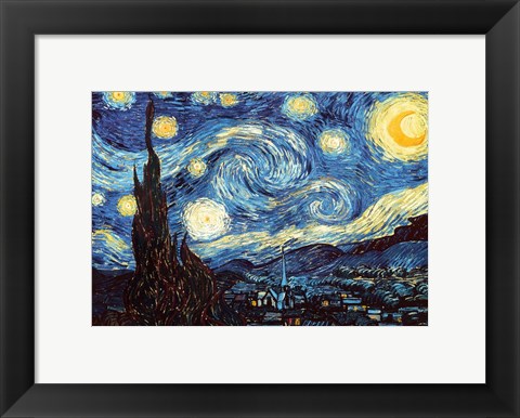 Framed Starry Night, June 1889 Print