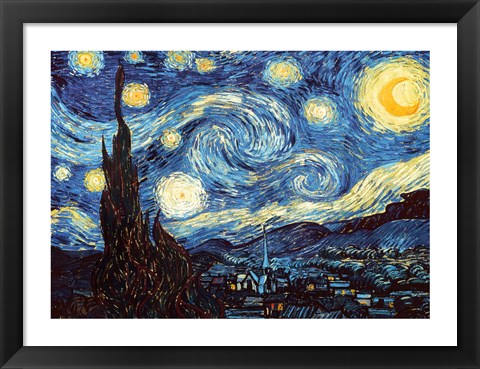 Framed Starry Night, June 1889 Print