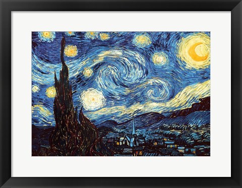 Framed Starry Night, June 1889 Print