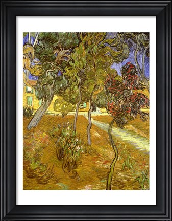 Framed Garden of St. Paul&#39;s Hospital, 1889 Print