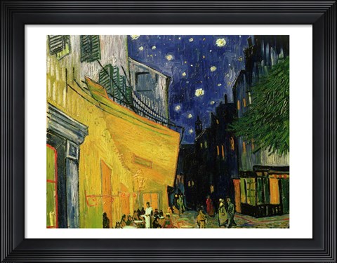 Framed Cafe Terrace, Place du Forum, Arles, 1888 (detail 1) Print