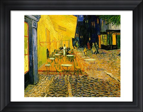 Framed Cafe Terrace, Place du Forum, Arles, 1888 (detail 2) Print