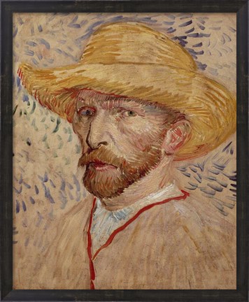 Framed Self Portrait with Straw Hat, 1887 Print